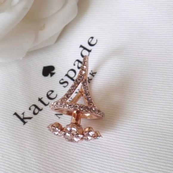Kate Spade Crystal Rose Bouquet Cocktail Ring - Picture 5 of 6